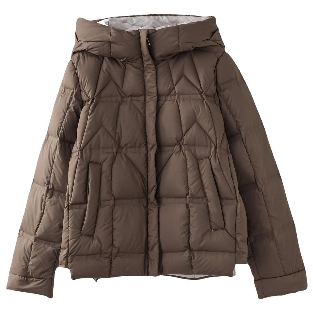 Winter new loose white duck down hooded down jacket women's casual fashion warm long-sleeved short jacket