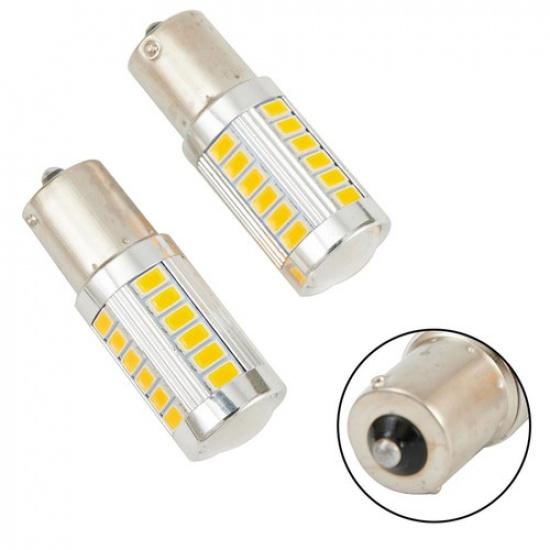 2 шт. 1156-33SMD Светодиодные лампы Янтарно-желтые Указатели поворота Мигалки Высокой мощности