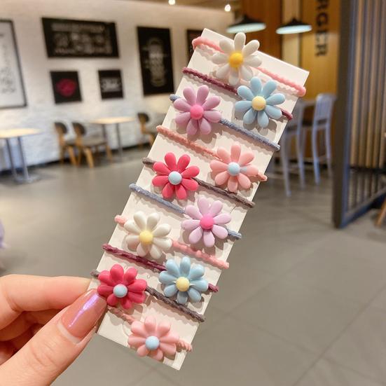 10Pcs/Sheet  Cartoon Fruit Animal Pattern Tight Hair Tie Hair Band Hair Accessories