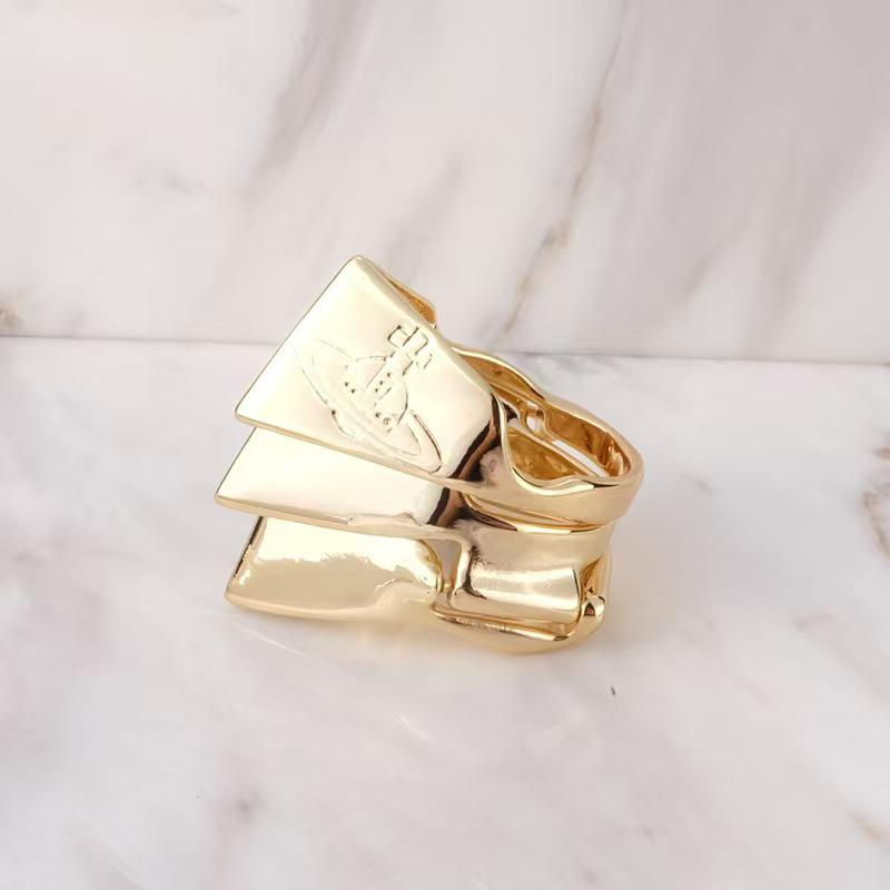 Willa Punk Style Adjustable Saturn Armor Ring - Multi-Layer, Movable, Four-Section Design.