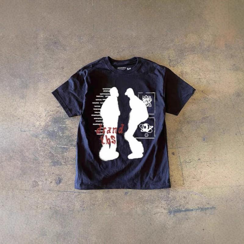 Oversized Vintage Graphic Print T-Shirt Unisex Women Heavyweight Cotton Short Sleeve Tee Casual Streetwear