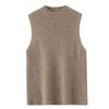 Pure Cashmere Slim-Fit Sleeveless Turtleneck Vest for Autumn/Winter
