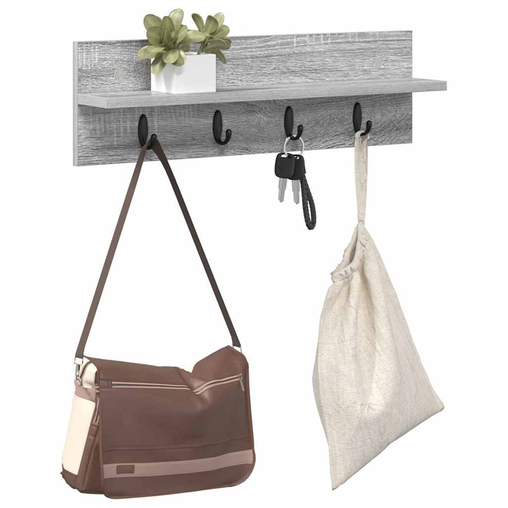 Wall mounted nightstand Grey Sonoma 60 x 10.5 x 18 cm