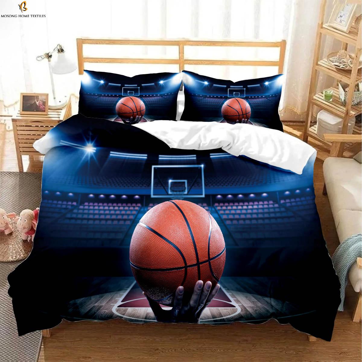 

Sports Basketball 3d Printing Quilt Cover 100% Polyester Bedding Set Duvet Cover Pillowcase Three-Piece Set EU 135x200cm 2PCS