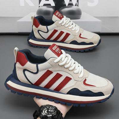 Men's Shoes, Spring Breathable Casual Shoes, Soft Soles, Trendy Teen Sports, Running Shoes, Versatile Color-blocking, Dad Tide Shoes