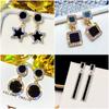 Crystal Black Acrylic Star Heart Round Circle Square Triangle Bow Earrings for Women Party Geometry Trendy Jewelry