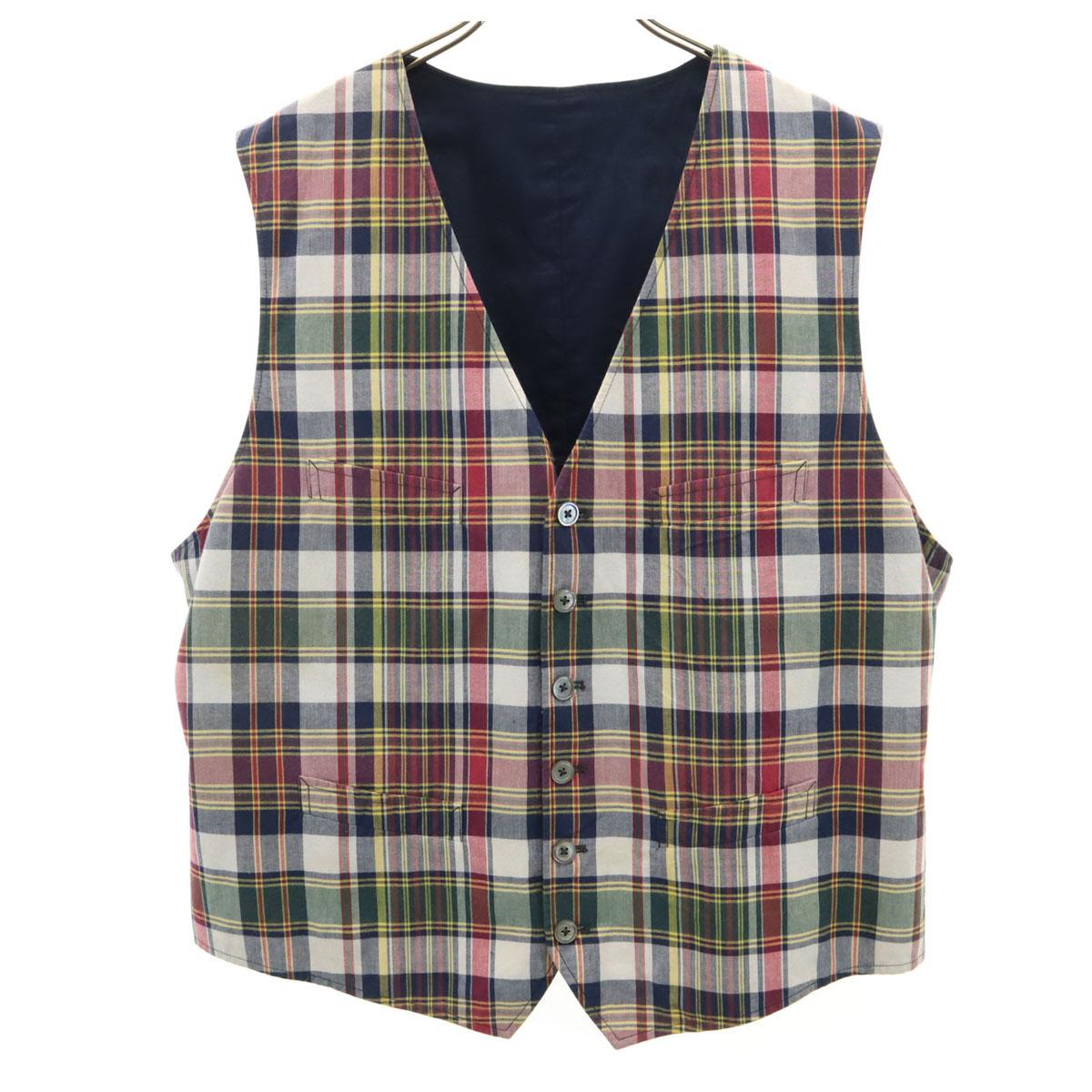 

Polo by Ralph Lauren Check Pattern Gilet vest LL Navy Men s Used