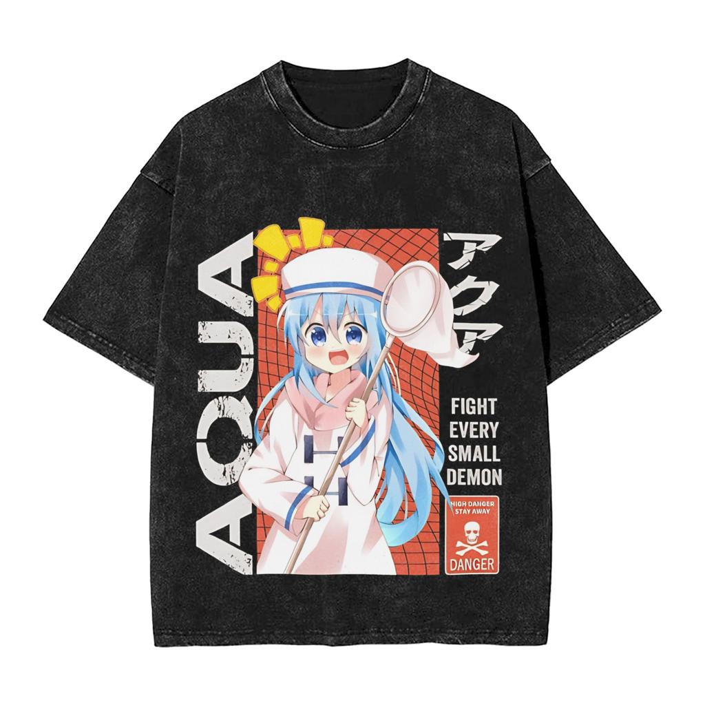 Megumin Konosuba T-Shirt Harajuku T-Shirts Short-Sleeved Streetwear Tops Summer Casual O Neck Oversized Tees