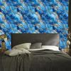 Ink blue, azure, turquoise and beige wallpaper for living room and bedroom 50x1000