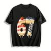 Number 67 Strawberry Blueberry Cake Print Casual Top Pure Cotton T-shirt