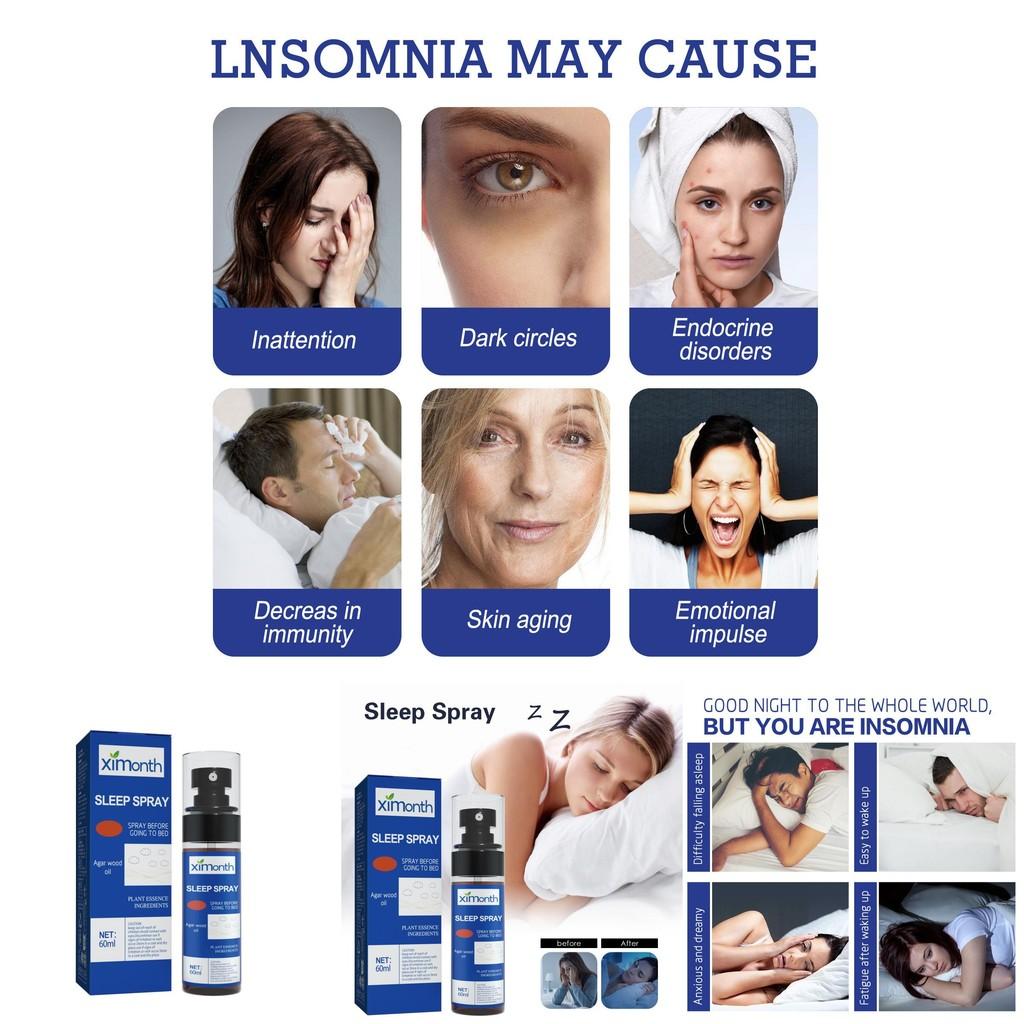 Ximonth Sleep Spray Relaxing Aroma Mist For Stress Relief And Restful Sleep 60ml