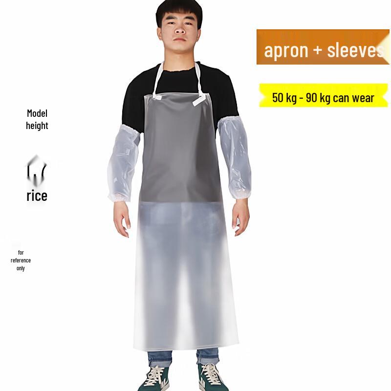 Transparent Apron and Oversleeves Set