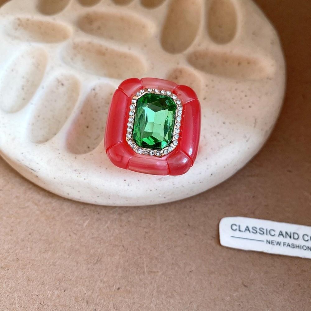 Exaggerated Acrylic Resin Ring Candy Color Big Dome Plain Ring Geometric Ring Jewelry Gifts
