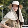 Breathable Shawl Fisherman Hat Elastic Hiking Bucket Hat Ponytail Cap Women Sun Cap  Fishing