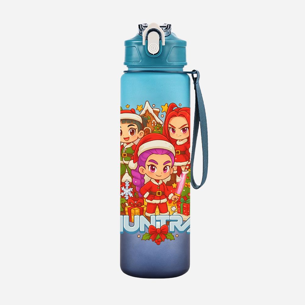Cartoon Christmas K-Pop Demon Hunters Printed Large Capacity Drinking Cup Portable Outdoor 750Ml Water Bottle Sports Water Cup Children Kid Gift