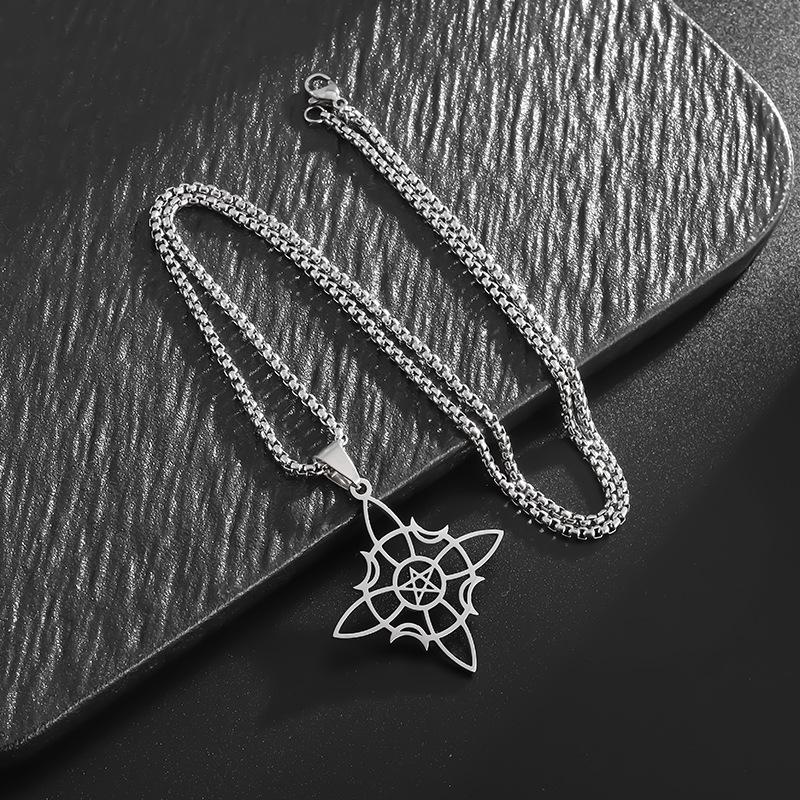 

New Square Pendant Cross Pendant Necklace Irish Combination Gold Trendy Necklace Decoration