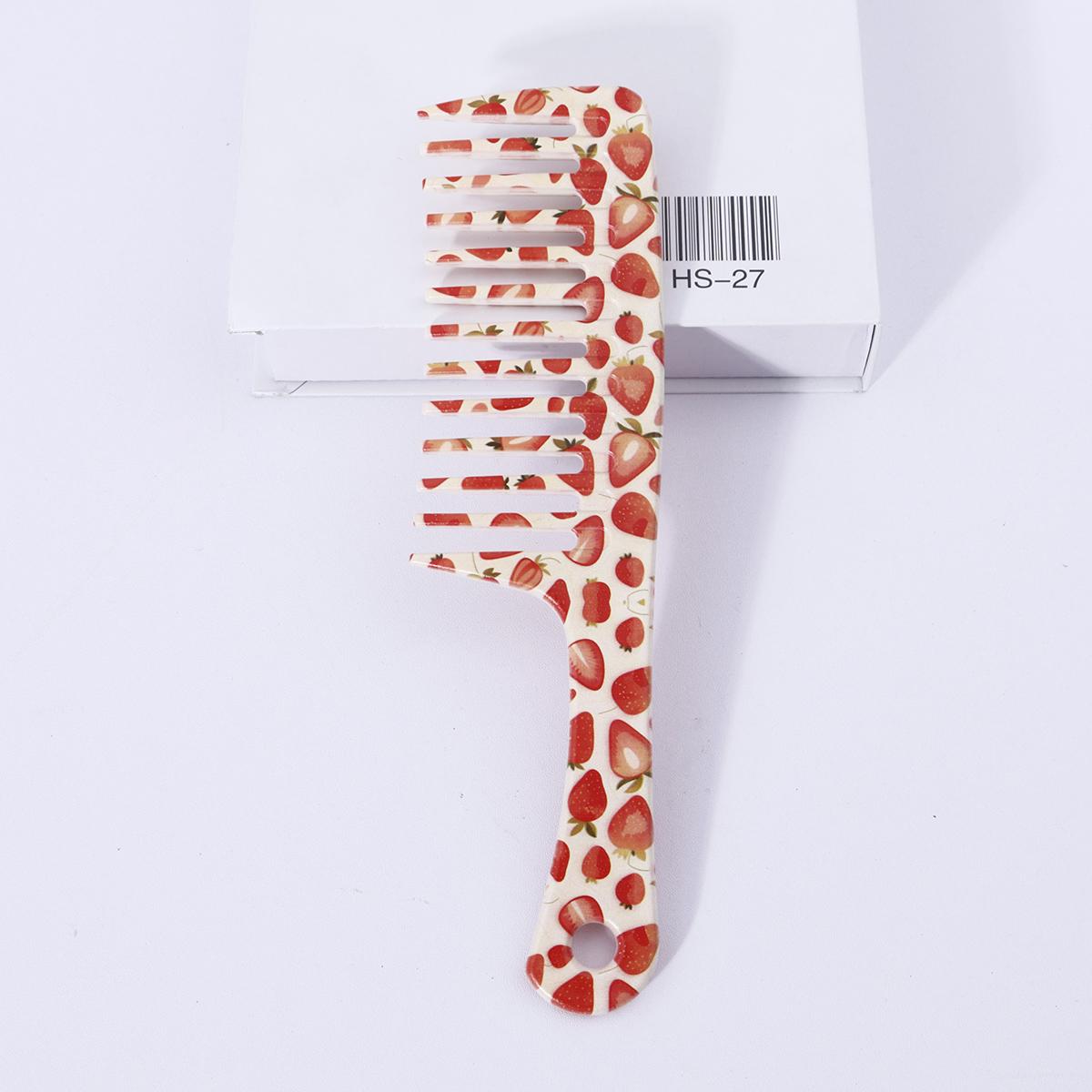 

1pc Summer Strawberry Pattern Wide Toothed Comb - Wide Toothed Design for Smooth Knotting, Suitable for All Hair Types
