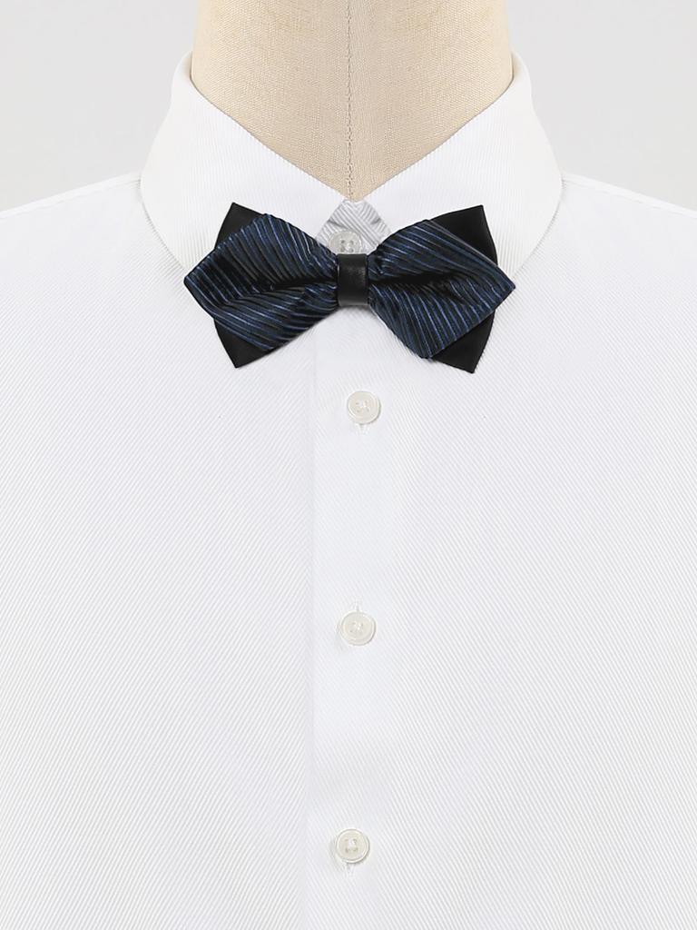 [Allegra K] Bow Tie, Striped, Pointed, Adult, Wedding, Party, Men's, Blue, Free Size
