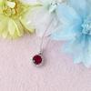 [Your and My Jewelry Box] Ruby Necklace Pendant, Synthetic Ruby 2.0 Carat, Luxurious CZ Surround [July Birthstone] 14206 [Jewelry] [Gift Wrapped]