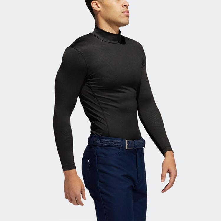 Adidas Golf Thermal Half Neck Fitted Workout Top Men tops Black FS7033