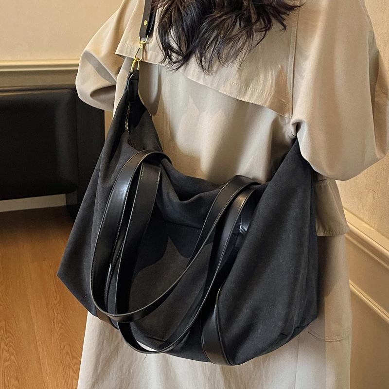 2025 bag new high-end portable large bag autumn and winter shoulder large capacity messenger bag fashion casual canvas bag