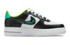 Nike Air Force 1 Graffiti Leather Abrasion Resistant Low Top Kids' Skateboarding Shoes Black Green Teenagers DX3349-100