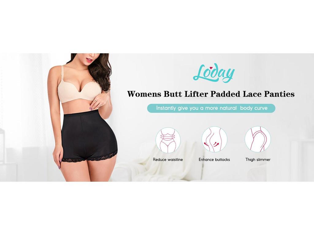 Body Shaping Sports Shorts with Butt Pads & Lace Trim