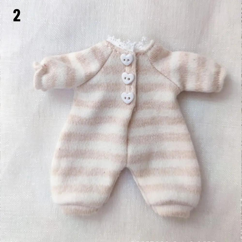 Ob11 Dolls Clothes Cute Pajamas Cotton Stripe Dot Jumpsuits For Obitsu11 Rompers For 1/12BJD Dolls Accessories Kids Toys