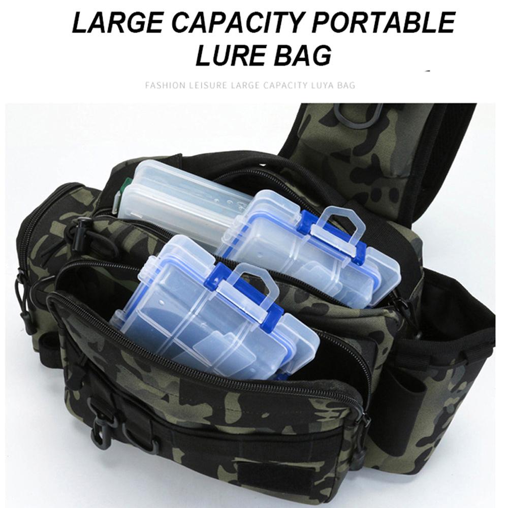 Multifunktionale Hüfttasche für den Außenbereich, Angeltasche für Angelköder, Angelzubehör, Umhängetasche mit einer Schulter