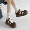 Queen Fan retro brown versatile platform German training shoes women's 2025 new autumn skirt heightening board shoes