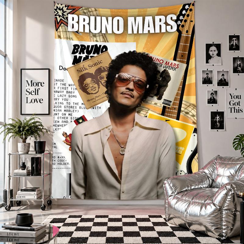 Wall TapestryBruno Mars Art Hanging Cloth Decorative Background Cover for Room Decoration