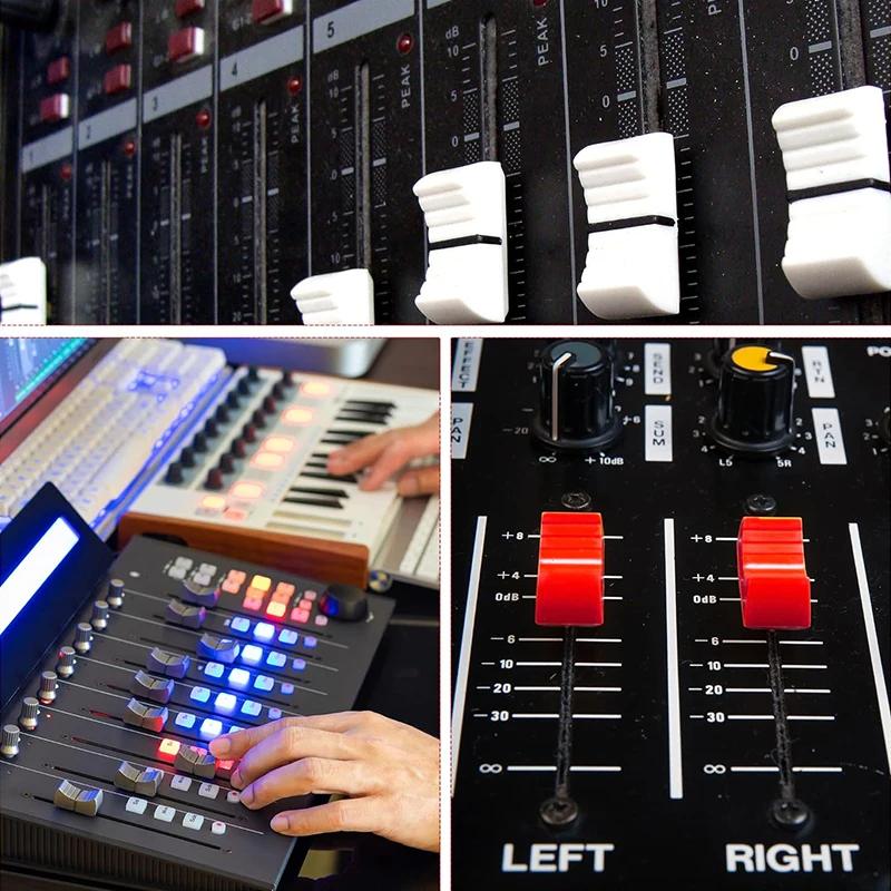 10PCS Fader Knob Cap Touch Sensitive Slider Ribbed Mixer Desk Switch Knob Cap Plastic