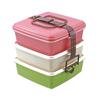 Colors Stackable Picnic Case, Square (Large), 3 Tiers, Pink, 4004