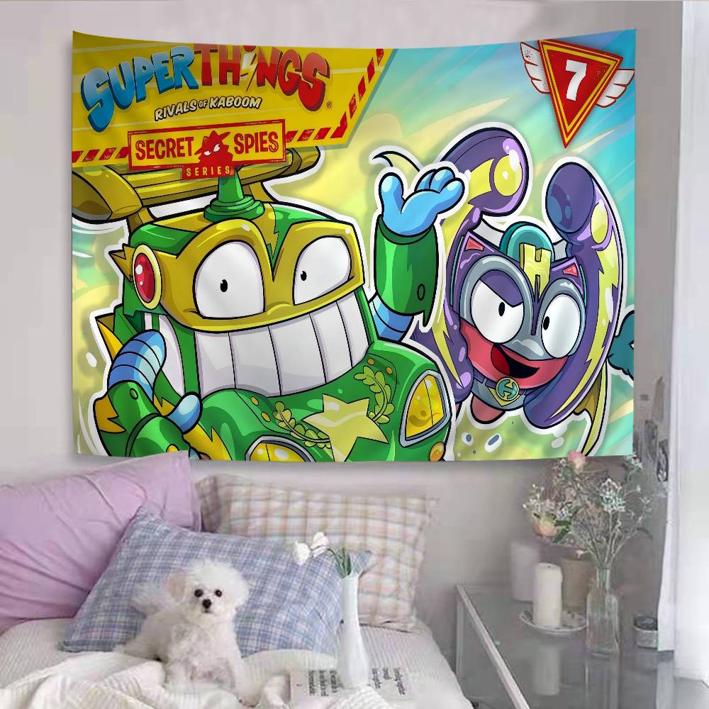 Cute Cartoon Super Zings DIY Wall Tapestry Hanging Tarot Hippie Wall Rugs Dorm INS Home Decor