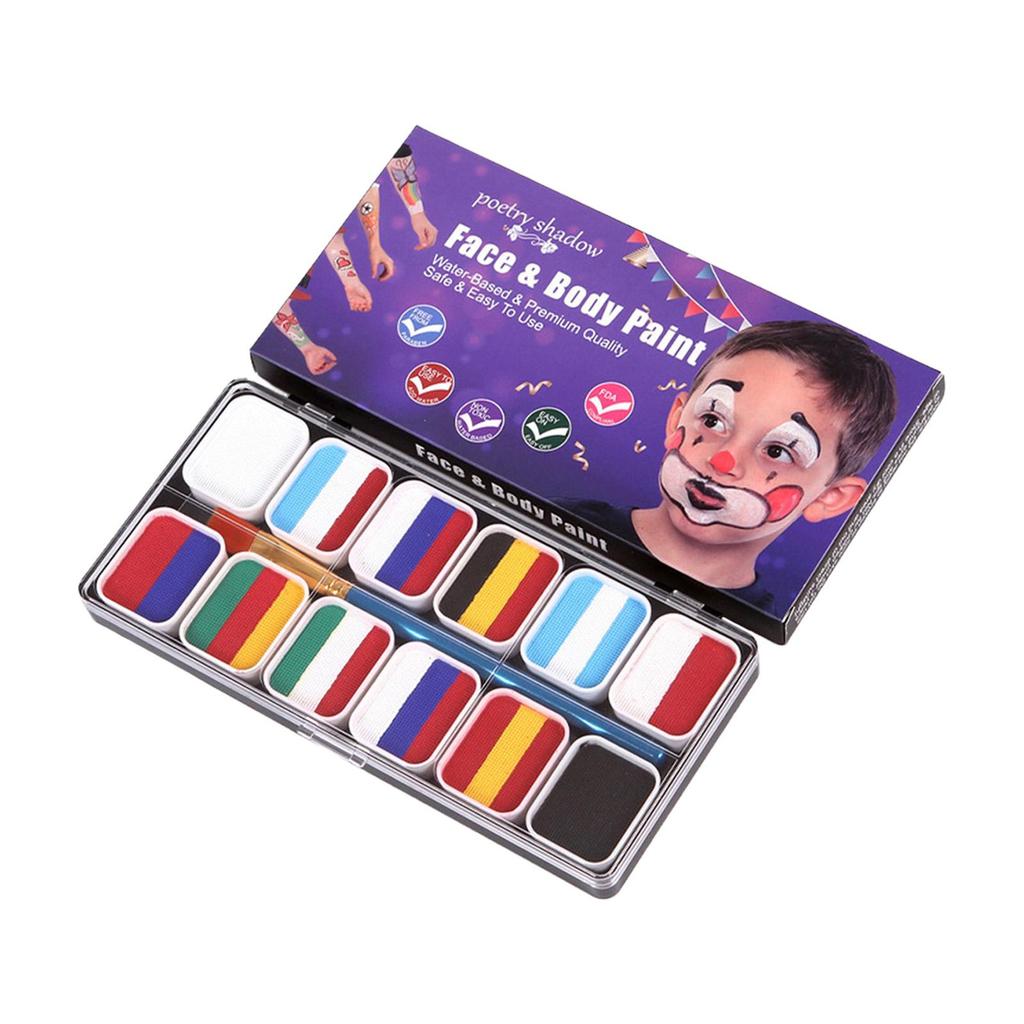 Face Body Paint Palette Painting Pigment 12 Grids Color Matching Vibrant Colors