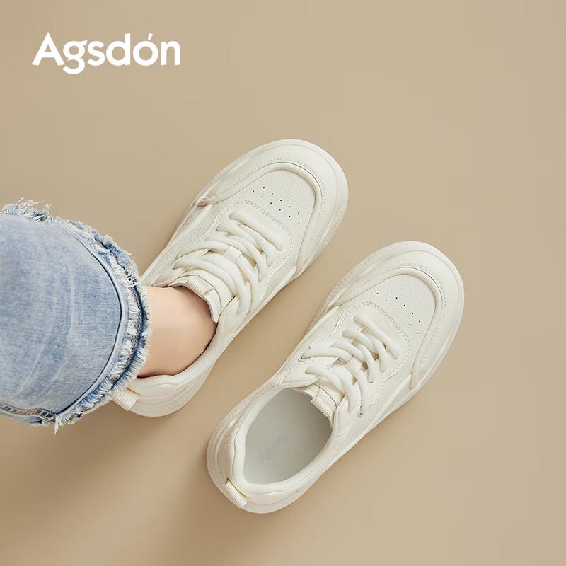 Agsdon Women s Thick-Soled Casual Board Shoes 38 бежевый