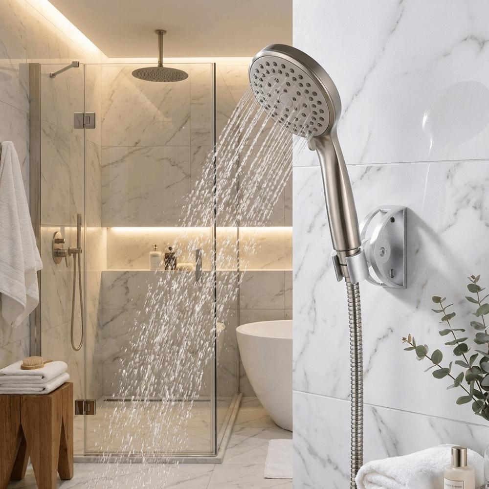Adjustable Angle Design Punch-Free Shower Head Bracket Daily Comfort Improvement
