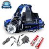 New Xml T6 Led Headlight Head Light Lamp Zoomable 2000lm 2xbattery Eucharger