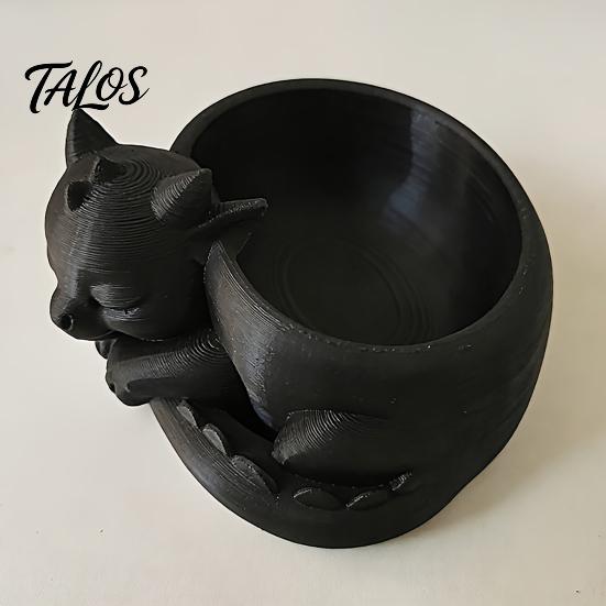 Talos Blumentopf-Ornament, 3D-gedruckte schlafende Drachenform, matt großer gewölbter Pflanztopf, für Heim-Büro-Schreibtisch-Garten-Dekoration