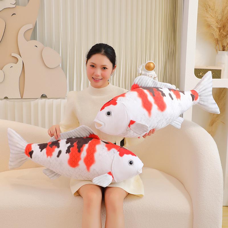 Creative Simulation Three-Color Koi Throw Pillow Plush Toy Doll Goldfish Carp Doll Home Pillow Doll