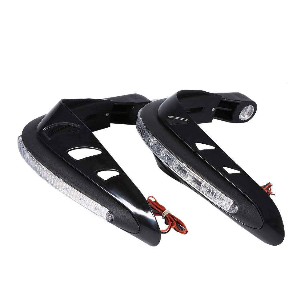 1 Pair   Handlebar Hand  or LED Light Motorcycle Hand Guards Black