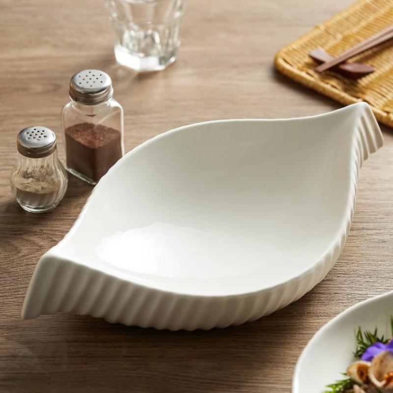 Ceramic Special-shaped Plate Hotel Club Restaurant Fusion Plate Private Room Mood Dishes Molecular Cuisine Sashimi Cold Dishes