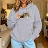 Women's Color Hooded Sweatshirt Loose Fit Long Sleeve Pullover for Couples