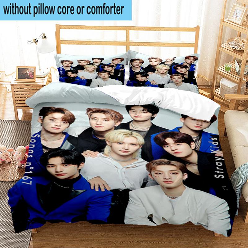 3PCS K-pop Group Poses 3pcs Bedding,Including 3PCS Duvet Cover And 2pcs Pillowcases Perfect for Christmas,Ideal for Bedroom, Dormitory