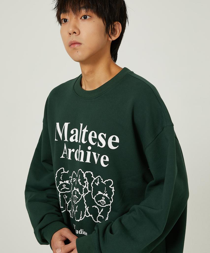 WAIKEI Maltese Archive Line Graphic Sweatshirt Green
