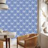 Blue and Azure Damask Wallpaper for Living Room and Bedroom 50x1000