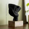 Restive Face Ecomix Sculpture - Black, Home Décor Showpiece Figurine for Living Room & Office, Modern Asthetic Tabletop Decorative Accent