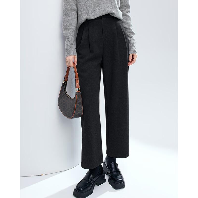 Betu Damen Premium Locker Geschnittene High-Waist Weitbein Cropped Hose