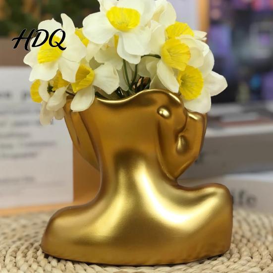 Desk Organizer for Pens Abstract Face Vase Artistic Female Pen Holder Makeup Brush Office Supplies Modern Decorative Vase Centerpiece Living