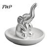Elegant Jewelry Storage Tray, with Upturned Nose Elephant Design, Compact Case Waterproof Organizer for Rings Earrings Bracelets Smooth Glaze Box